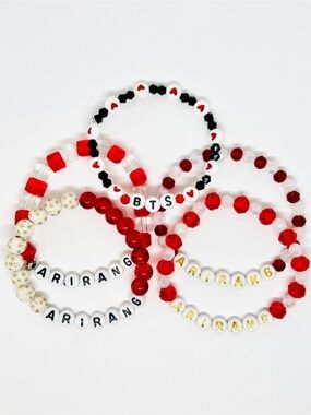 (5pcs) BTS ARIRANG BRACELET BUNDLE WHITE GOLD RED BLACK
